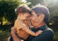 grandfather with toddler