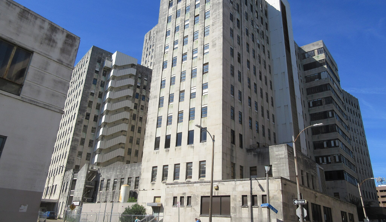 Charity Hospital in New Orleans is an abandoned building