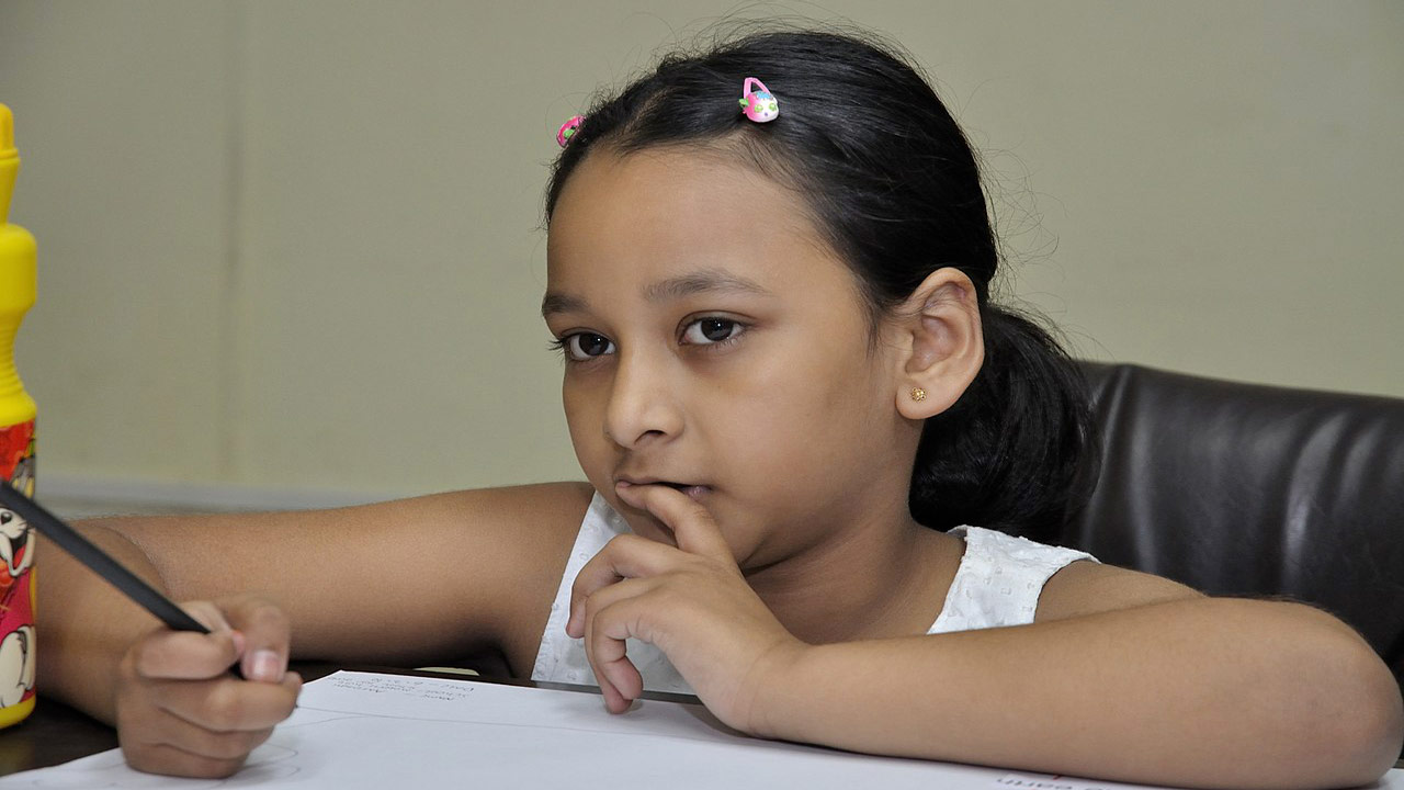 young girl at school