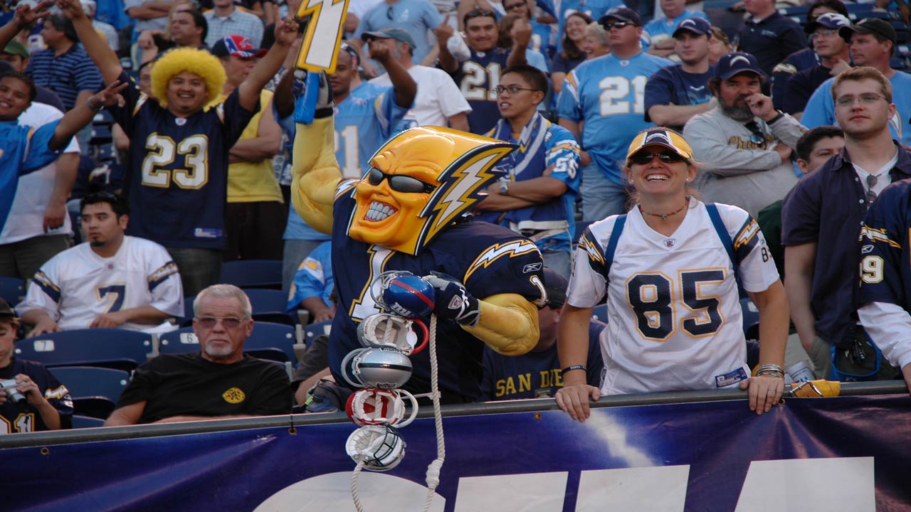 los angeles chargers mascot boltman