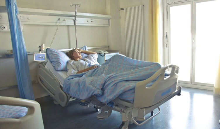 woman in hospital bed